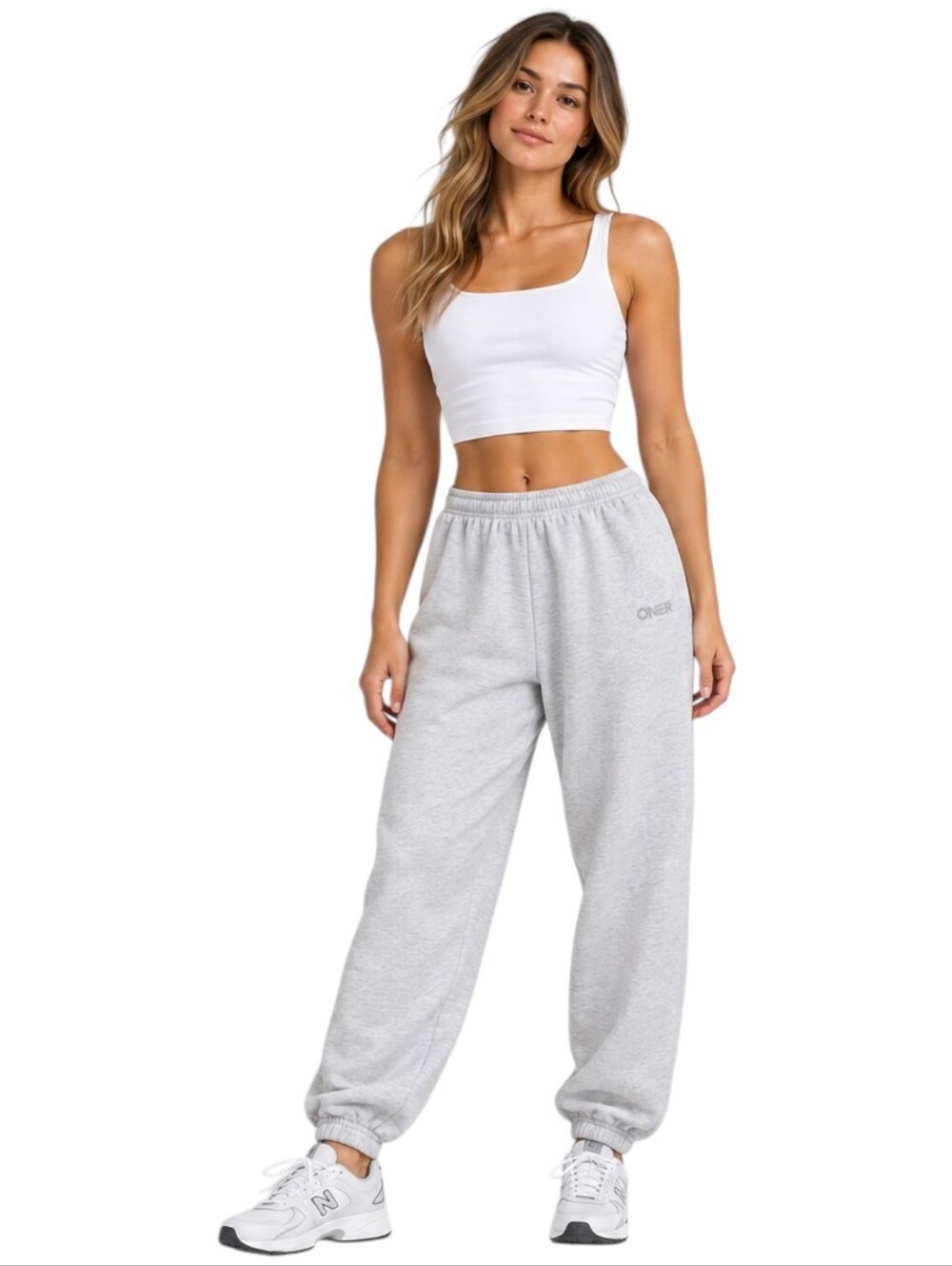 Oner Active Grey Fleece Joggers Lightweight Sweatpants Cuffed Women's Small
